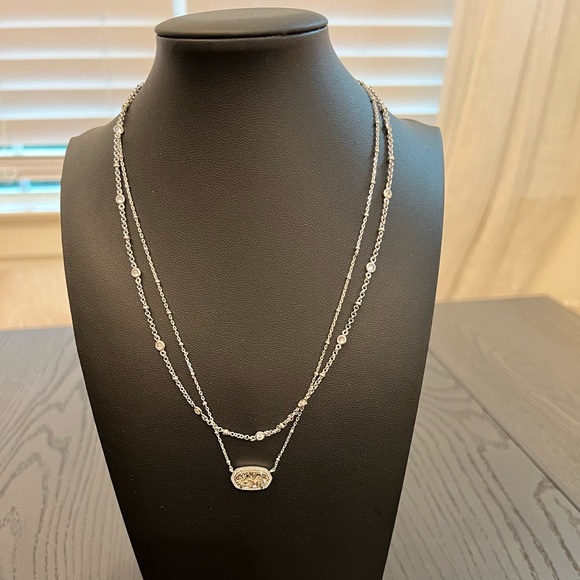 Kendra Scott Jewelry - Kendra Scott Multi Strand Necklace Silver Tone Adjustable Length